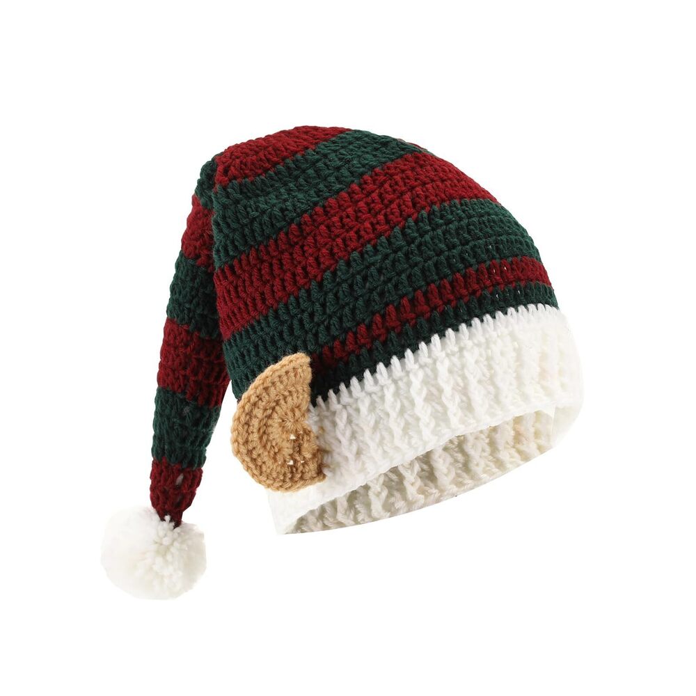 1987 Elf Hat with Ears Knitted Long Santa's Helper Elf Beanie for Christmas